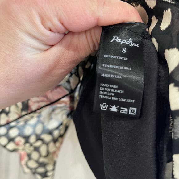 Y2K Papaya Polka Dot Floral Strappy Twee Mini Babydoll Mini Dress Size Small - Picture 8 of 9